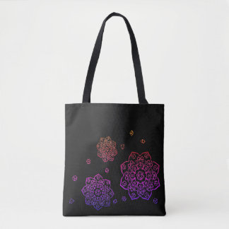 Bolso De Tela Arcoiris tambaleando dice Tote Mandala