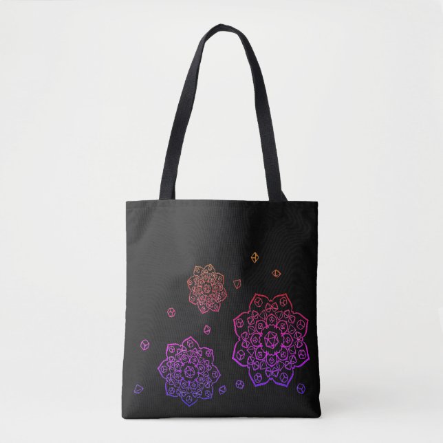 Bolso De Tela Arcoiris tambaleando dice Tote Mandala (Anverso)
