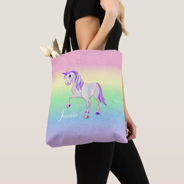 Bolso De Tela Arcoiris 🦄 unicornio (Detalle)