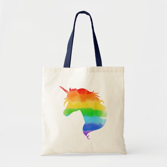 Bolso De Tela Arcoiris Unicornio (Frente)