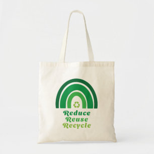 Bolso De Tela Arcoiris Verde Ambiental Reducir Reutilizar Recicl