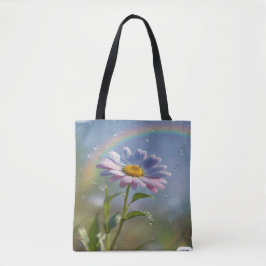 Bolso De Tela Arcoiris y flores - Tote de tela floral de color