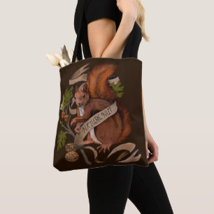 Bolso De Tela Ardilla de nueces naturales