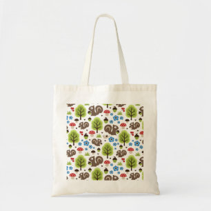 Bolso De Tela Ardilla en el patrón del bosque de robles