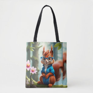 Bolso De Tela Ardilla pura en la rama del árbol