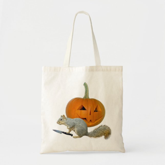 Bolso De Tela Ardilla que talla la calabaza (Frente)