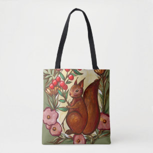 Bolso De Tela Ardilla y aguijón invierno ardillas rojas