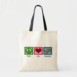 Bolso De Tela Ardillas del amor de la paz