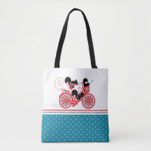 Ardillas en un Tote de bicicleta