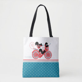 Bolso De Tela Ardillas en un Tote de bicicleta