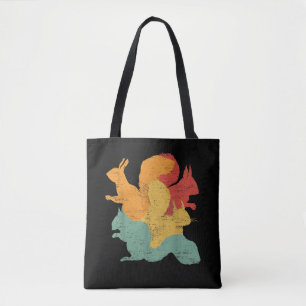 Bolso De Tela Ardillas Vintage Divertido Animal Del Bosque Amant