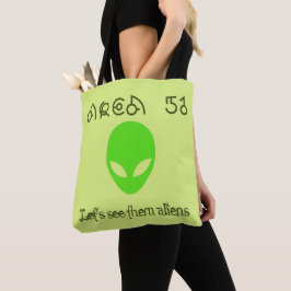 Bolso De Tela Área 51 Veamos a los alienígenas