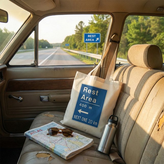 Bolso De Tela Área de descanso 400m Rótulo de la carretera izqui (Subido por el creador)