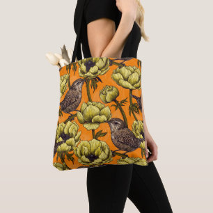 Bolso De Tela Arenas en el jardín anemónico amarillo