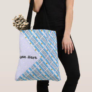 Bolso De Tela Argentina Bandera Argentina Mosaico Texto Personal
