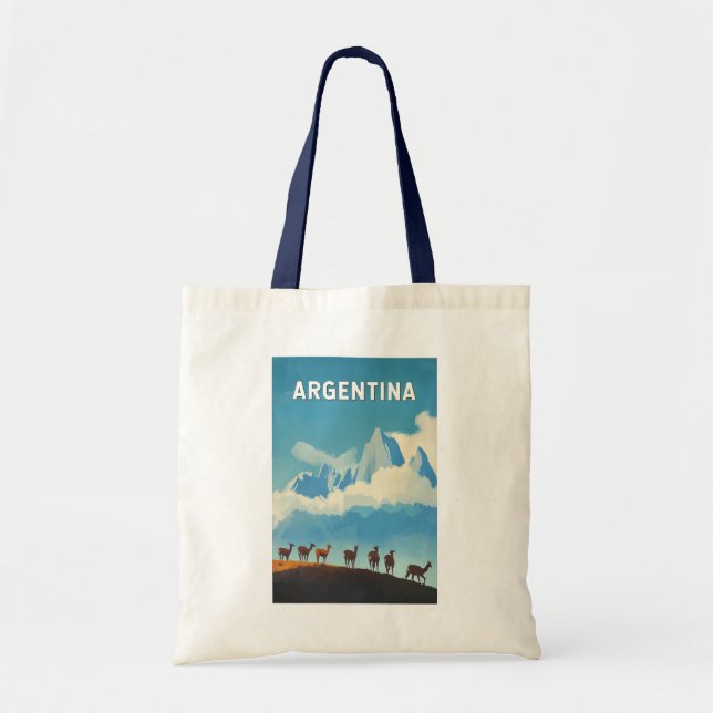 Bolso De Tela Argentina Ilustracion Viaje de arte (Frente)