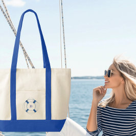 Bolso De Tela Argolla de vida de barco de vela con borde contras