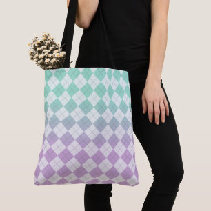 Bolso De Tela Argyles gradientes - Púrpura claro y verde