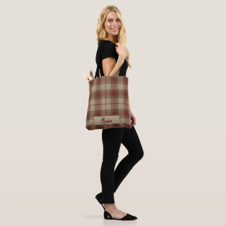 Bolso De Tela Aria Grace Olive & Wheat Patrón de Cuadro Rústico