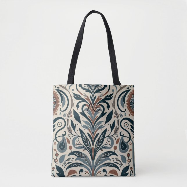 Bolso De Tela Aria Grace Urban Bloom Linear Abstract Print (Anverso)