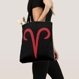 Bolso De Tela ARIES Astrología roja Zodiac Marzo Abril Cumpleaño