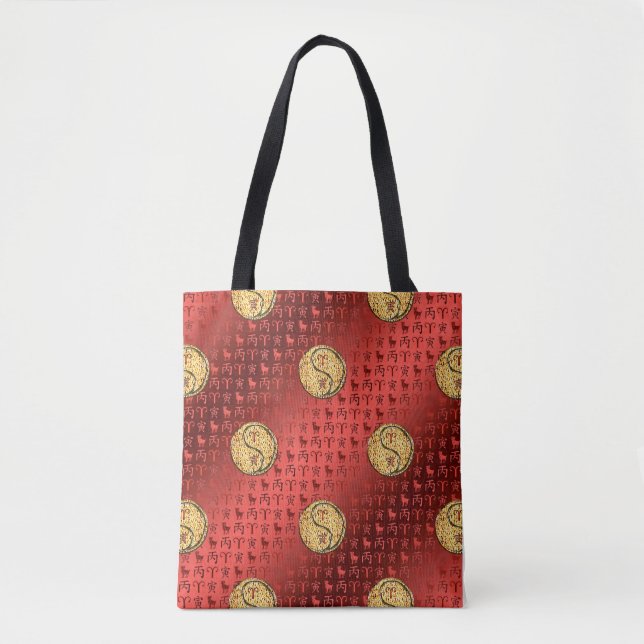 Bolso De Tela Aries & Fire Tiger (Anverso)