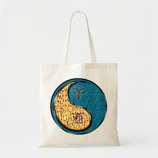 Bolso De Tela Aries & Water Rooster (Frente)