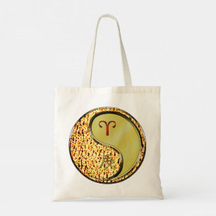 Bolso De Tela Aries y Dragón Metalizado