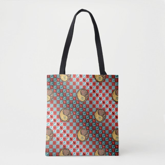 Bolso De Tela Aries y Serpiente de Tierra (Anverso)