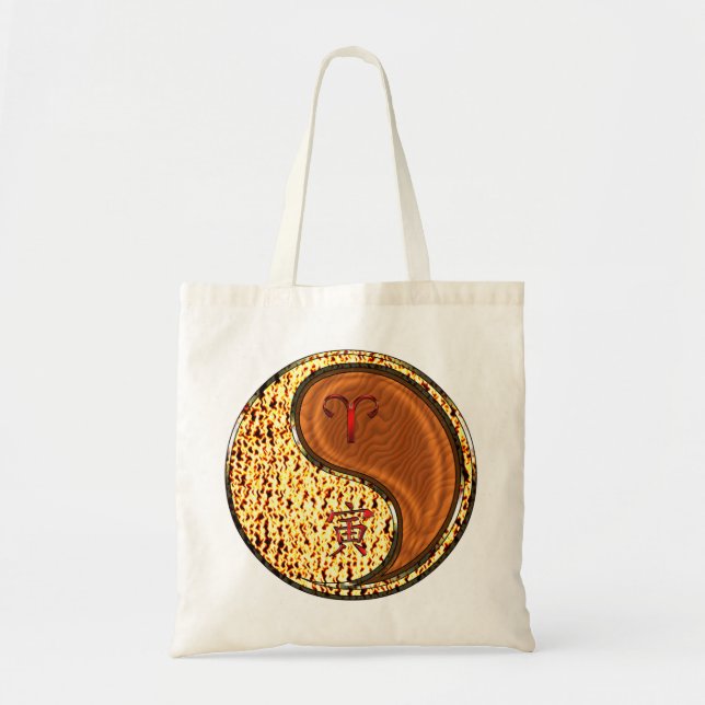 Bolso De Tela Aries y Wood Tiger (Frente)