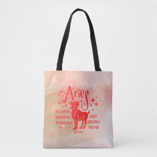 Bolso De Tela Aries Zodiac Horóscopo moderno personalizado