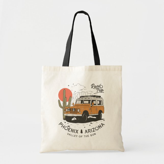 Bolso De Tela Arizona Desert Sunset Road Trip Cactus Phoenix (Frente)