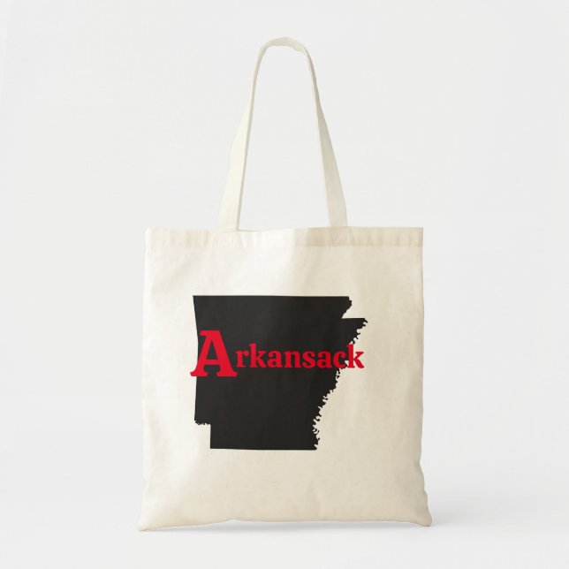Bolso De Tela Arkansack Red Text (Frente)