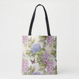 Bolso De Tela Armonía de hidrangea púrpura celestial