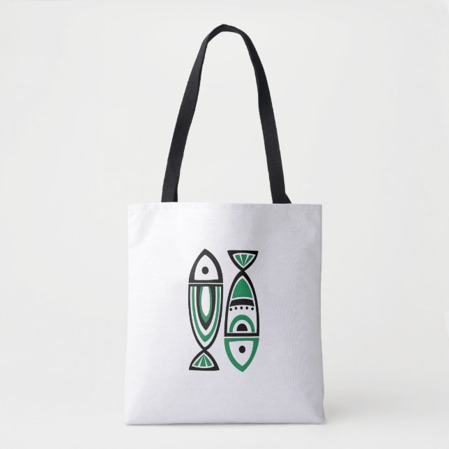 Bolso De Tela Armonía de Peces Tribales (Anverso)