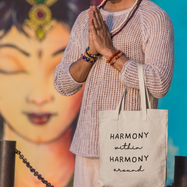 Bolso De Tela Armonía Dentro Armonía Alrededor Regalo de Yoga Me (Shop now to carry the essence of harmony wherever you go!
)