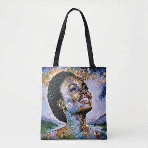 Bolso De Tela "Armonía en oro y cielo"