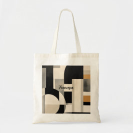 Bolso De Tela Armonía en tonos: Composición abstracta en blanco 