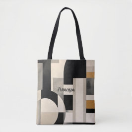 Bolso De Tela Armonía en tonos: Composición abstracta en blanco 