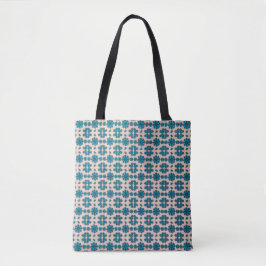 Bolso De Tela Armonía floreciente en azul