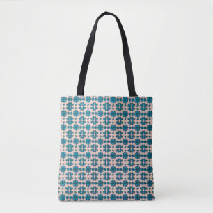 Bolso De Tela Armonía floreciente en azul