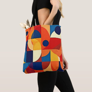 Bolso De Tela Armonía Geométrica: Diseño Artístico