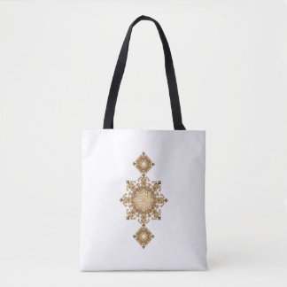 Bolso De Tela Armonía Geométrica Dorada