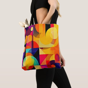 Bolso De Tela Armonía geométrica vibrante
