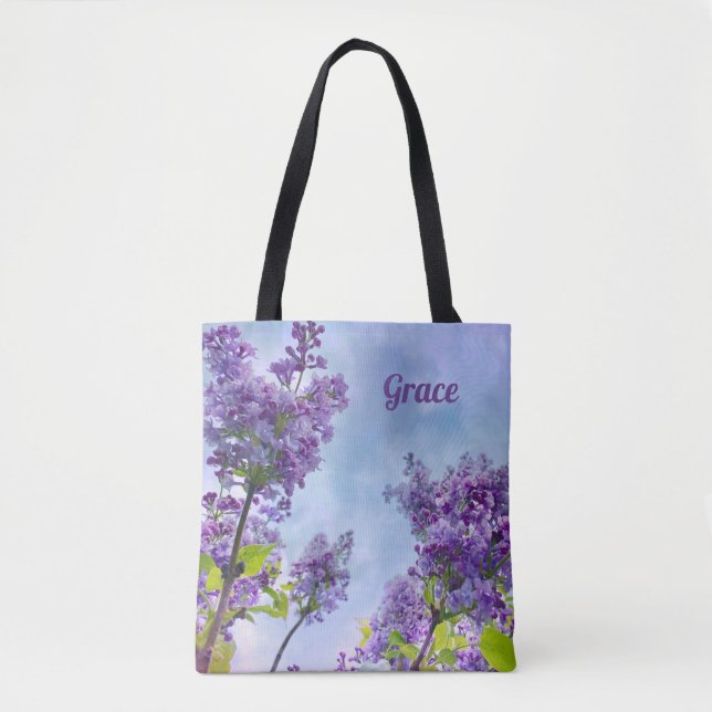 Bolso De Tela Armonía Y Gracia Inspirador Lilac (Anverso)