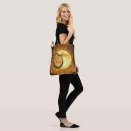 Bolso De Tela Arpa Celestial de la Luna Dorada