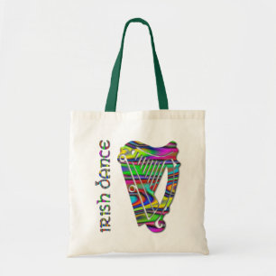 Bolso De Tela Arpa del color del arco iris de la danza del