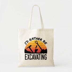 Bolso De Tela Arqueología Retro Preferiría Estar Excavando