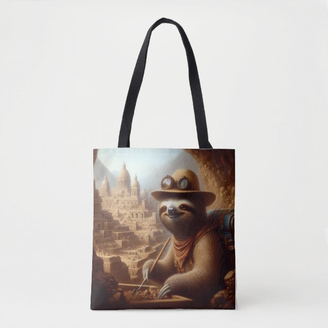 Bolso De Tela Arqueólogo Sloth (Anverso)