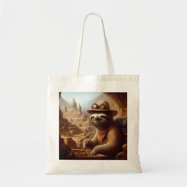 Bolso De Tela Arqueólogo Sloth (Frente)